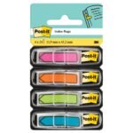 Post-itÂ® Index Arrow Flags Blue Orange Pink and Green 11.9 mm x 43.2 mm 24 Flags/Dispenser 4 Dispensers/Pack