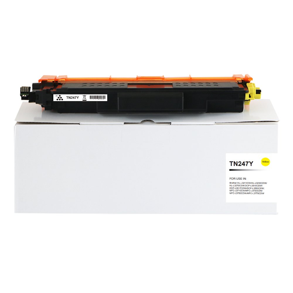 11112250 Compatible Brother TN247Y Hi Yld Yellow Toner CHIPPED - Image 1