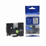 Comp Brother P Touch TZe-121 (YT-121) Labelling Tape Cassette Black on Clear also for TZ-121