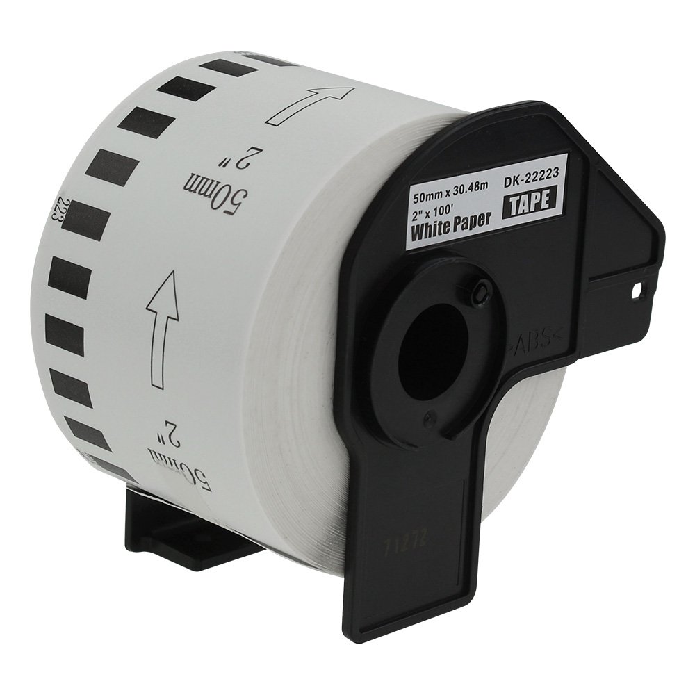 12912223 Comp Brother DK-22223 Continuous Length White Tape (Paper) Roll - Image 1