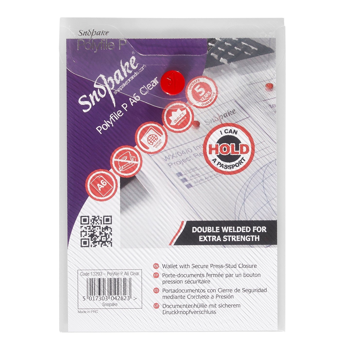 13293_1 Snopake Polyfile P A6 Clear- 5 Files - Image 1