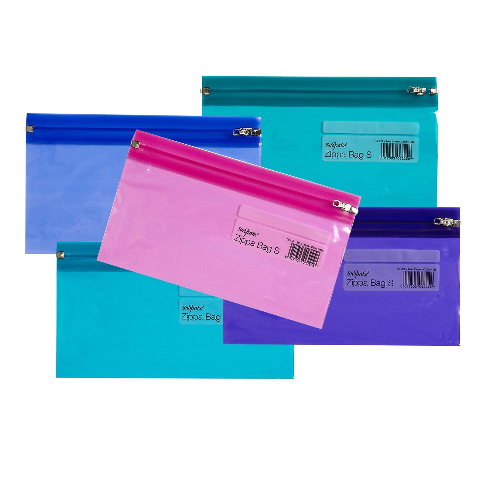 14129 Snopake Zippa Bag 'S' DL Electra Assorted- 25 Bags - Image 1