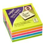 Snopake FSC Multicoloured Rainbow NeonMix Sticky Notes 450 sheet Cube- 1 Cube