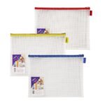 Snopake EVA Mesh Zippa Bag Foolscap Assorted- 3 Bags