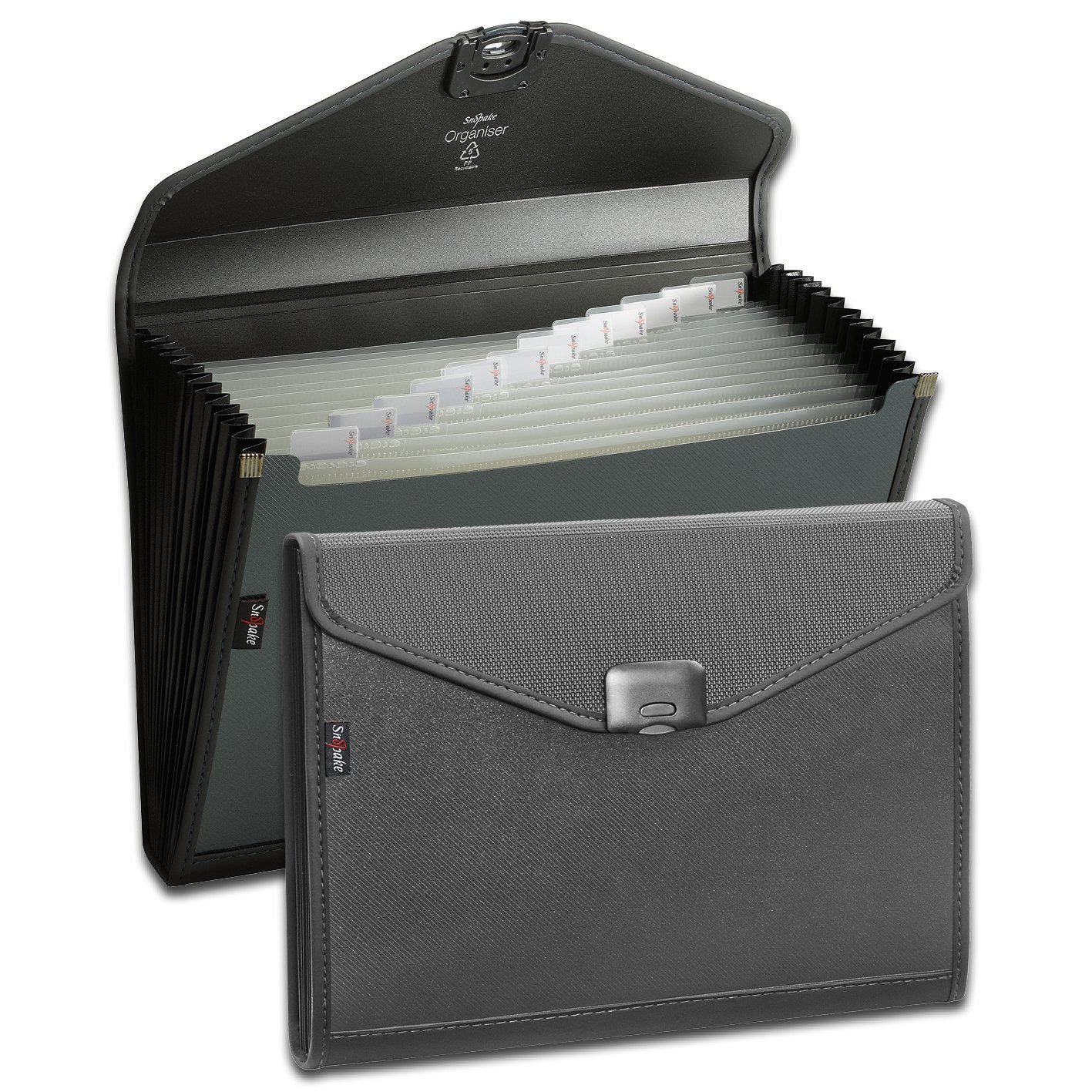 15894_zeon_organiser_charcoal Snopake Zeon Organiser 13 part A4 Charcoal- 1 Organiser - Image 1