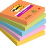 Post-itÂ® Super Sticky Notes Boost Colour Collection 76 mm x 76 mm 90 Sheets/Pad 5 Pads/Pack 100% PEFC SGSCH-PEFC-COC-110078