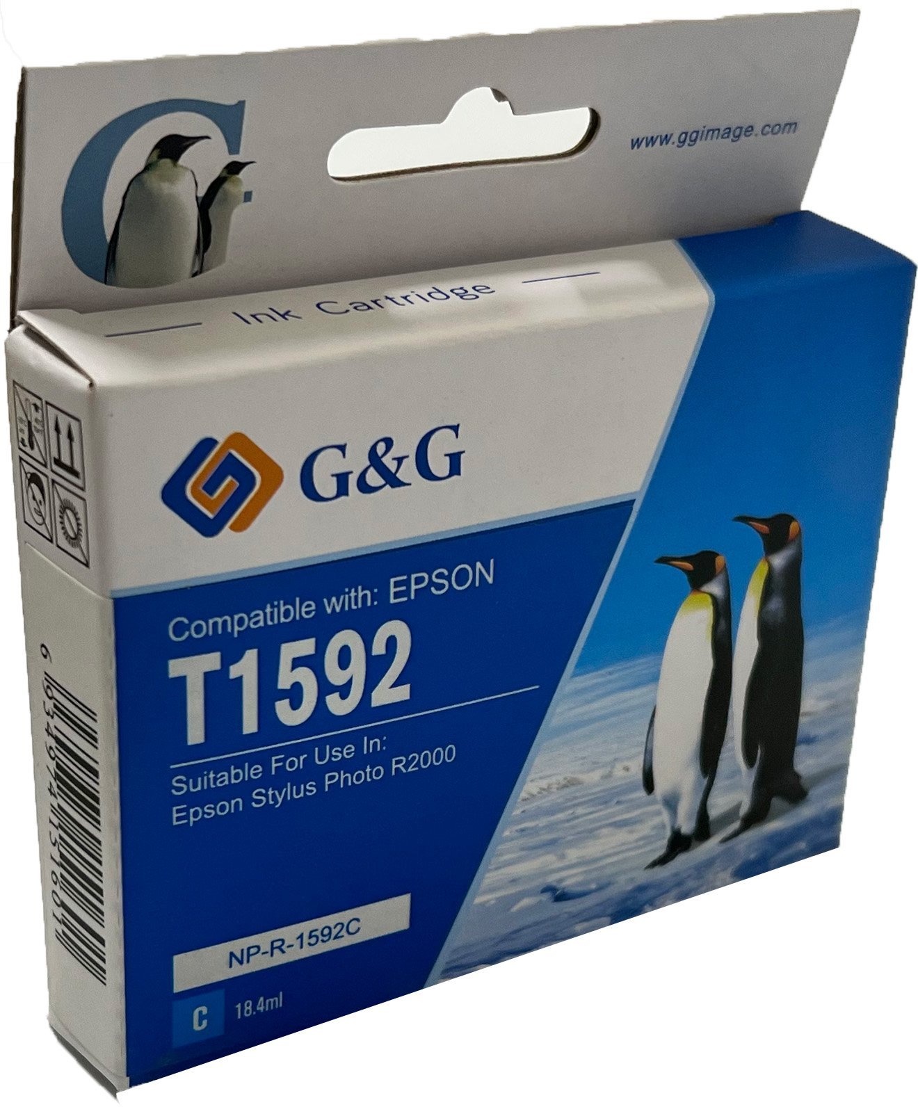 26512001 Comp Epson G+G T1592 Cyan Ink Ctg C13T159240 - Image 1