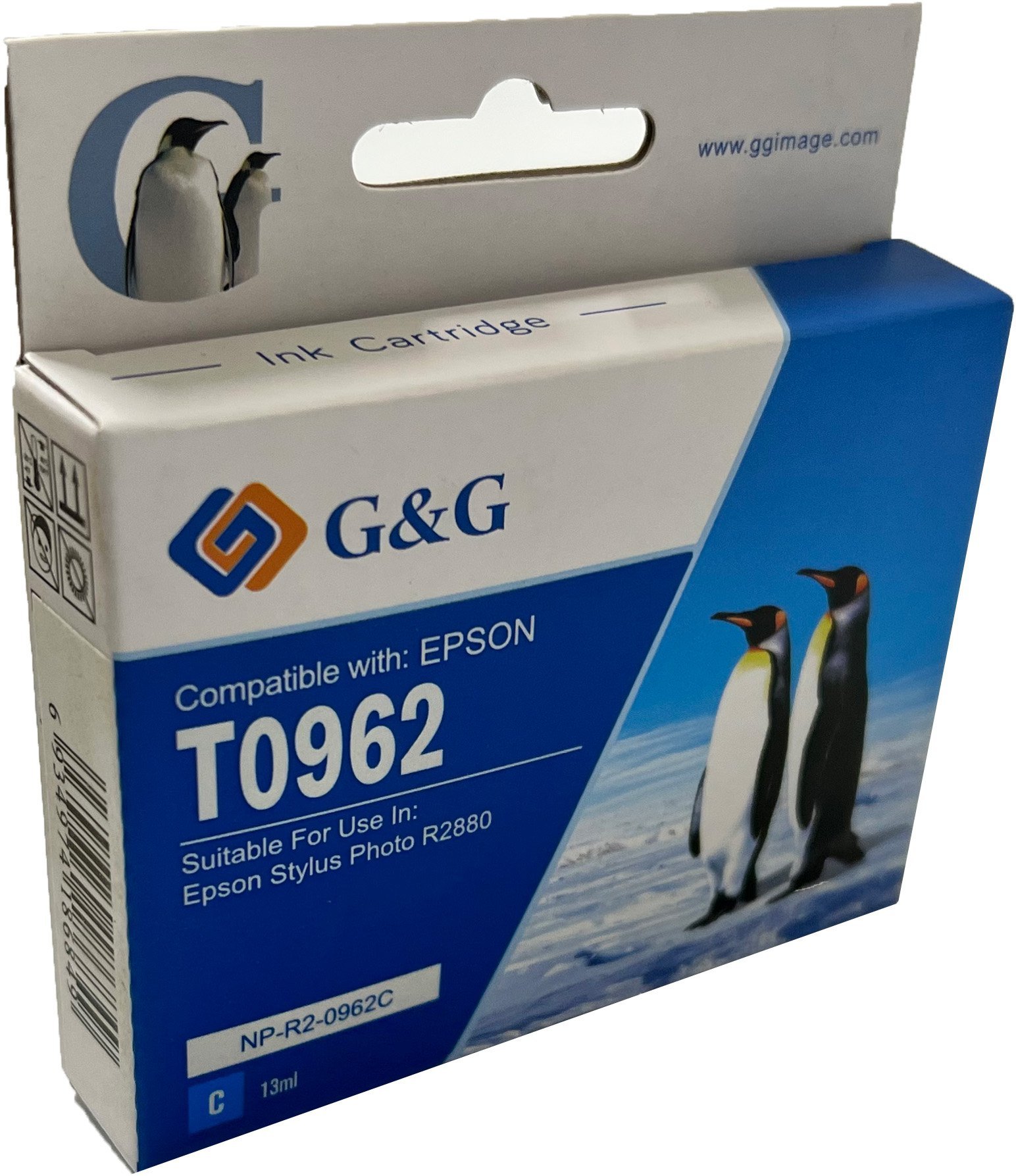 26512801 Comp Epson G+G T0962 Cyan Ink Ctg C13T09624010 - Image 1