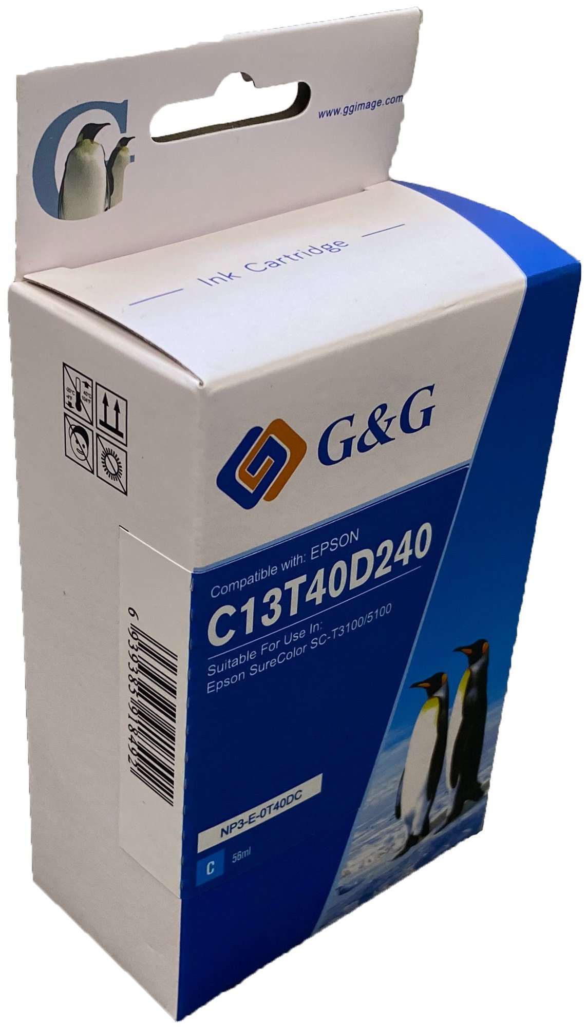 26513102 Comp Epson G+G T40D2 Cyan Wide Format Ink Ctg C13T40D240 - Image 1