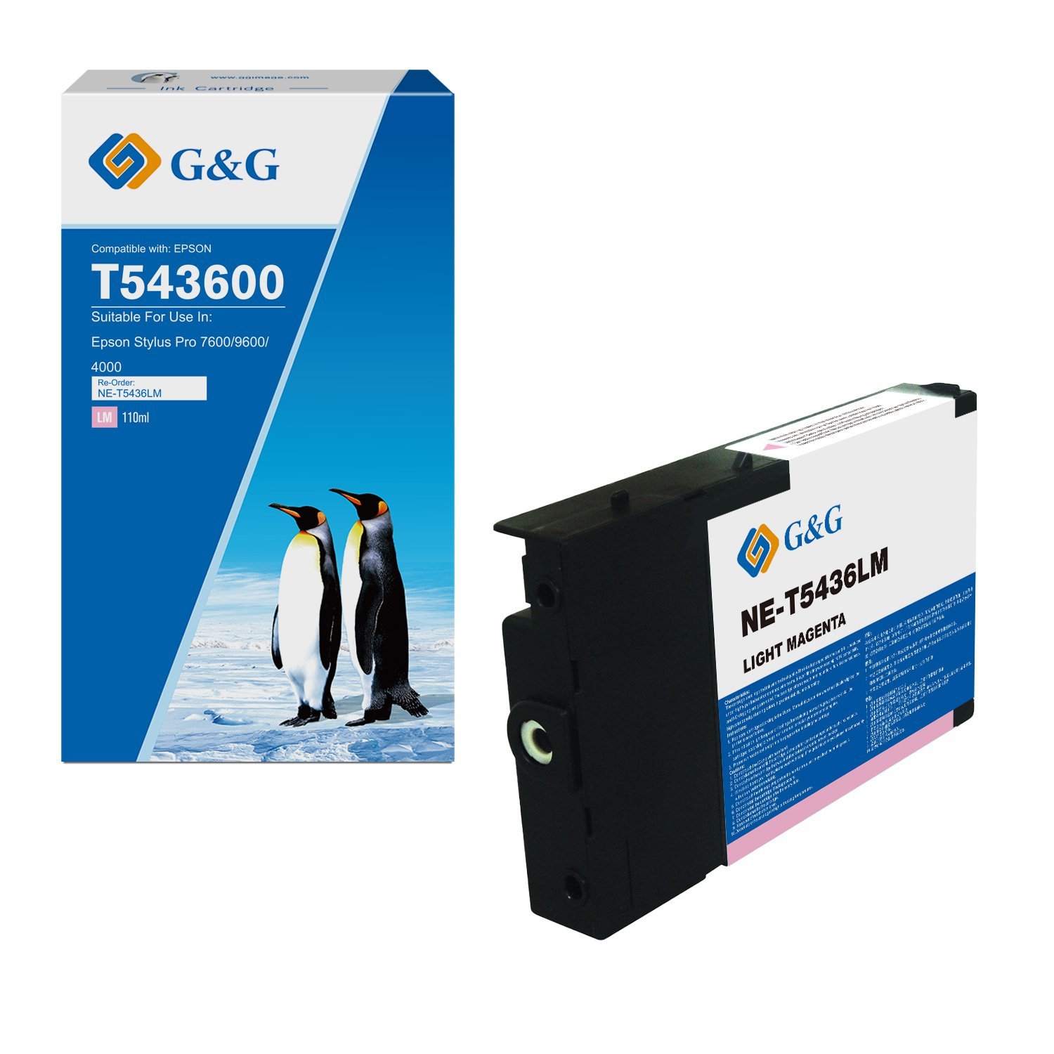 26517605 Comp Epson G+G T543600 Light Magenta Pigment Ink Cartridge C13T543600 - Image 1