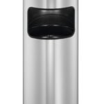 Durable Round Ashtray Bin 17L Silver