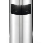 Durable Round Ashtray Bin 17L Silver