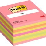 Post-itÂ® Notes Cube Assorted Colours 76 mm x 76 mm 450 Sheets/Pad 1 Pad/Pack 100% PEFC SGSCH-PEFC-COC-110078