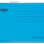 Rexel Classic Foolscap Reinforced Suspension File 390mm Blue (25)