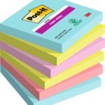 Post-itÂ® Super Sticky Notes Cosmic Colour Collection 76 mm x 76 mm 90 Sheets/Pad 6 Pads/Pack 100% PEFC SGSCH-PEFC-COC-110078