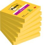 Post-itÂ® Super Sticky Notes Ultra Colours 76 mm x 76 mm 90 Sheets/Pad 6 Pads/Pack 100% PEFC SGSCH-PEFC-COC-110078