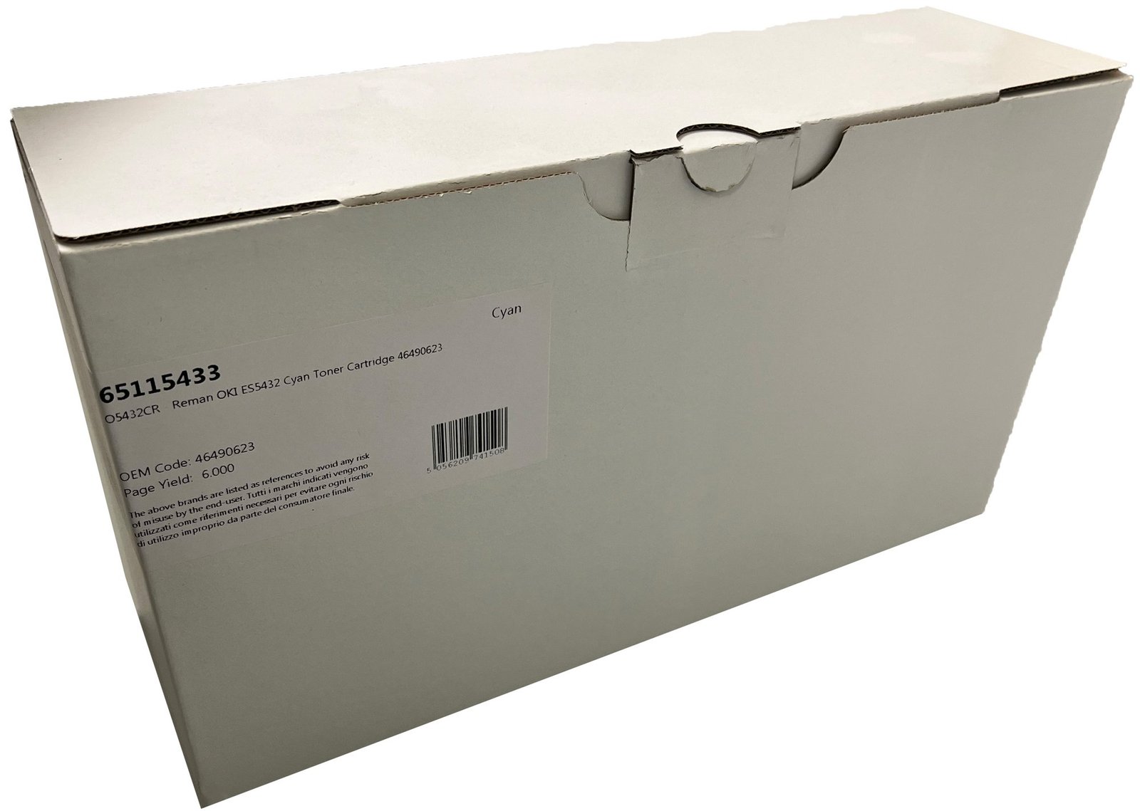 65115433 Reman OKI ES5432 Cyan Toner Cartridge 46490623 - Image 1