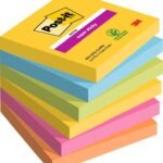 Post-itÂ® Super Sticky Notes Carnival Colour Collection 76 mm x 76 mm 90 Sheets/Pad 6 Pads/Pack 100% PEFC SGSCH-PEFC-COC-110078