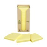 Post-itÂ® Recycled Notes Canary Yellow 76 mm x 76 mm 100 Sheets/Pad 16 Pads/Pack 100% PEFC Recycled SGSCH-PEFC-COC-110078