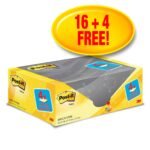 Post-itÂ® Notes Canary Yellow 76 mm x 127 mm Promo Pack 100 Sheets/Pad 16 + 4 FREE Pads/Pack 100% PEFC SGSCH-PEFC-COC-110078