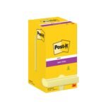 Post-itÂ® Super Sticky Notes Canary Yellow 76 mm x 76 mm 90 Sheets/Pad 12 Pads/Pack Cardboard Pack 100% PEFC SGSCH-PEFC-COC-110078