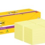Post-itÂ® Super Sticky Notes Canary Yellow 76 mm x 76 mm Promo Pack 90 Sheets/Pad 12 + 12 FREE Pads/Pack Cardboard Pack 100% PEFC SGSCH-PEFC-COC