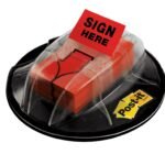 Post-itÂ® Index Medium Flags SIGN HERE Symbol Red 25.4 mm x 43.2 mm 200 Flags/Dispenser 1 Dispenser/Pack