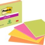 Post-itÂ® Super Sticky Meeting Notes Assorted Neon Colours 203 mm x 152 mm 45 Sheets/Pad 4 Pads/Pack 100% PEFC SGSCH-PEFC-COC-110078
