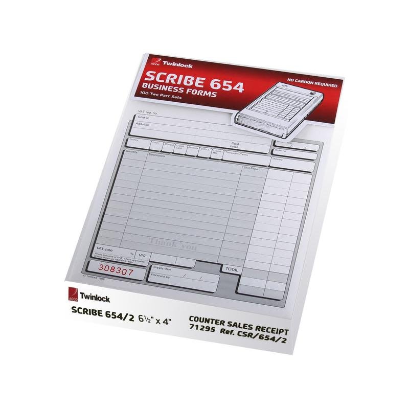fus_118641 Rexel Counter Sales Receipt 2 Part Set 654/2 (100) - Image 1