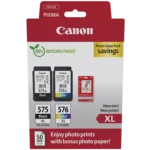 OEM Canon 5437C006 PG-575XL + CL-576XL Black and Colour High Capacity with Photo PaperÂ Â 